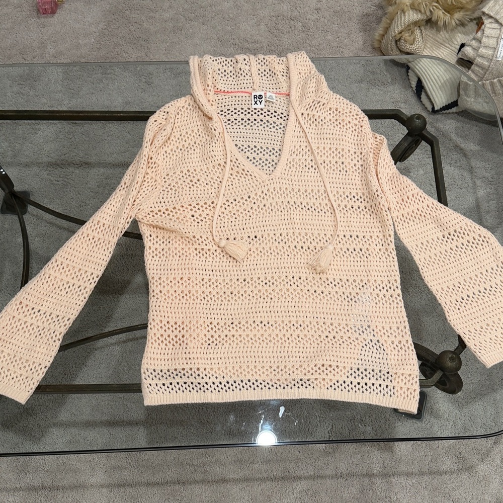 Roxy Women's Cream V-Neck Sweater